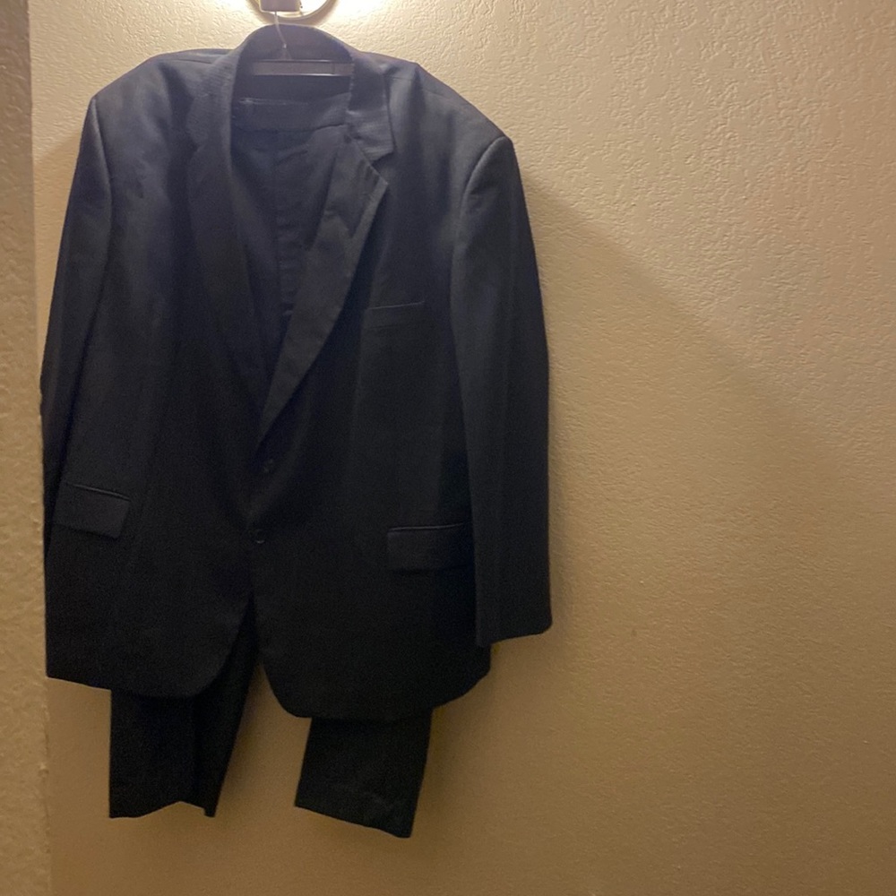 ADOLFO Black & Grey Pinstripe Suit